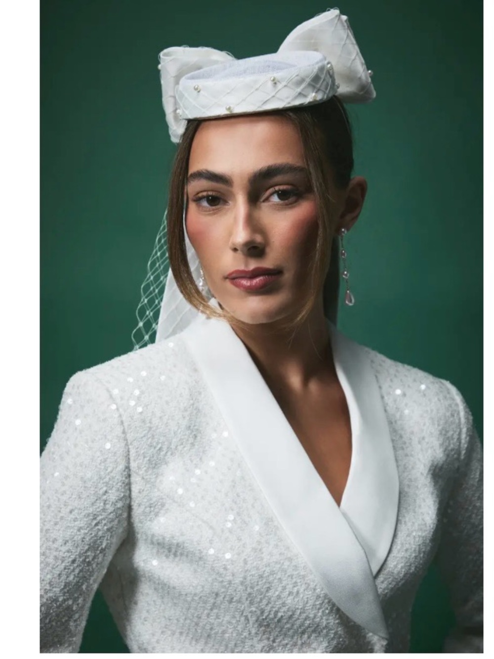 Lisa Tan Bridal Pill Box Fascinator Hat Ivory Coast New